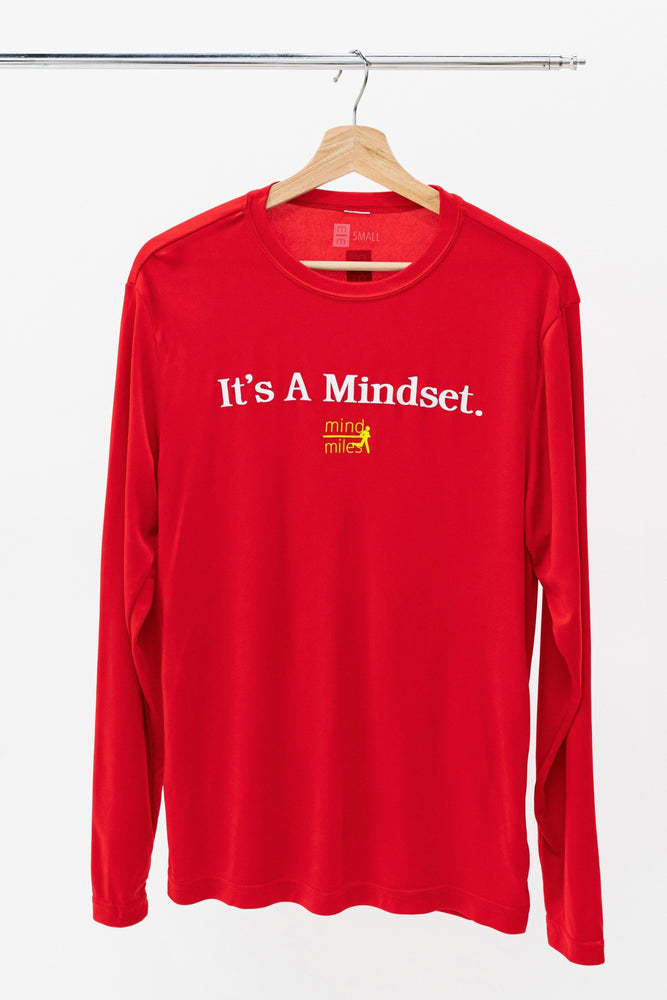 MEN'S RED LONG SLEEVE IT'S A MINDSET TEE